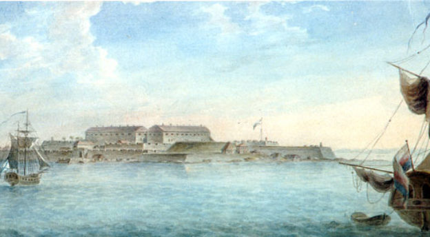 Svartholman linnoitus Gavril Sergejevin ikuistamana vuonna 1809 